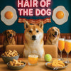 Hair of the Dog Shiba Inu 006 Ruff & Ready Funny Canine Art neon lights, bacon-woven flair, and egg murals