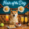 Hair of the Dog Shiba Inu 014 Ruff & Ready Funny Canine Art neon lights, bacon-woven flair, and egg murals