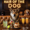 Hair of the Dog Shikoku 007 Ruff & Ready Funny Canine Art neon lights, bacon-woven flair, and egg murals