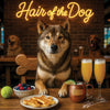 Hair of the Dog Shikoku 008 Ruff & Ready Funny Canine Art neon lights, bacon-woven flair, and egg murals