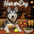 Hair of the Dog Siberian Husky 007 Ruff & Ready Funny Canine Art neon lights, bacon-woven flair, and egg murals