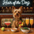 Hair of the Dog Silky Terrier 010 Ruff & Ready Funny Canine Art neon lights, bacon-woven flair, and egg murals