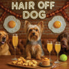 Hair of the Dog Silky Terrier 013 Ruff & Ready Funny Canine Art neon lights, bacon-woven flair, and egg murals