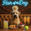 Hair of the Dog Soft Coated Wheaten Terrier 011 Ruff & Ready Funny Canine Art neon lights, bacon-woven flair, and egg murals