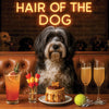 Hair of the Dog Tibetan Terrier 001 Ruff & Ready Funny Canine Art neon lights, bacon-woven flair, and egg murals