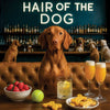 Hair of the Dog Vizsla 009 Ruff & Ready Funny Canine Art neon lights, bacon-woven flair, and egg murals