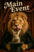 Magician lion performing humorous rabbit magic trick metal print wall art
