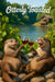 Two otters toasting red wine glasses with joyful expressions on a riverbank surrounded by greenery – whimsical and funny wine-themed wall art