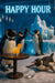 Penguins enjoying cocktails in an icy bar setting with glowing blue light, ice sculptures, and playful antics in a humorous winter-themed party scene