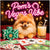 Pom's Vegas Vibe metal print featuring a playful Pomeranian with poker chips, cards, and a stylish cocktail