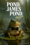 Pond James Pond 007 humorous frog secret agent spy metal print