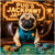 Pug's Jackpawt Jamboree metal print featuring a pug in a teal vest at a stylish casino table