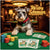 schnauzer at felt table with colorful poker chips and Lazy River Kings playing cards