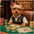 Yorkshire Terrier in glasses and leather vest at poker table with chips and cards