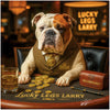 Lucky Legs Larry American Bulldog Casino Lounge Scene Metal Art Print