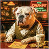 Neon Night Napper American Bulldog Neon Lounge Scene Metal Art Print