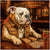 Bulldog's Belly-up Bar American Bulldog Bourbon Lounge Scene Metal Art Print