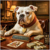 Lady Luck Lulu American Bulldog Elegant Poker Scene Metal Art Print