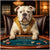 Pit Boss Paws American Bulldog Casino Poker Scene Metal Art Print
