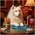 Icy Lounge Act American Eskimo lounge scene metal print