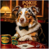 Pokie Paws Australian Shepherd Dog Wearing Bowtie Betting Kibble Credits in Casino Scene