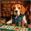 Poker Paws Pal Beagle Dog in Leather Vest Playing Poker at Bar