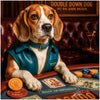 Double Down Dog Beagle Playing Poker at Stylish Casino Lounge