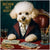 Bichon Bet Buddy Bichon Frise dog playing poker with snout and swagger in luxury casino