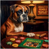 Roulette Rumble Boxer dog casino-themed artwork printed on ChromaLuxe Metal
