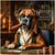 Bets Boxer dog playing poker holding cigar ChromaLuxe metal art print