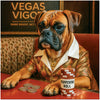 Vegas Vigor Boxer Dog Casino Gambling Scene Metal Art Print