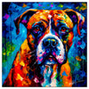 Colorful Boxer portrait in modern art style, perfect for home decor.