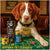 Brittany dog at roulette table with playful poker chips humorous casino art