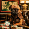 Brussels Griffon dog in leather vest at poker table with gaming chips