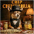 Chip Chihuahua dog dressed stylishly in bow tie and top hat in bar casino scene