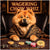 Chow Chow dog playing poker dressed in royal attire Wagering Chow Whiz humorous casino artwork