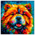 Colorful Chow Chow portrait in modern art style, perfect for home decor.
