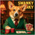 Elegant corgi dog in emerald suit playing poker at casino table metal print