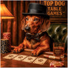 Dachshund dog dealer playing poker casino metal print