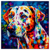 Colorful Dalmatian portrait in modern art style, perfect for home decor.