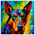 Colorful Dobermann portrait in modern art style, perfect for home decor.