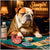 English Bulldog in gold cape at casino table with glitz treats chips humorous metal print
