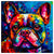 Colorful French Bulldog portrait in modern art style, perfect for home decor.