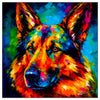 Colorful German Shepher portrait in modern art style, perfect for home decor.