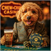 Golden Doodle wearing suit and bowtie playing poker with Pup Lager beer casino theme metal print