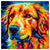 Colorful Golden Retriever portrait in modern art style, perfect for home decor.