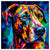 Colorful Great Dane portrait in modern art style, perfect for home decor.
