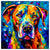Colorful Great Dane portrait in modern art style, perfect for home decor.
