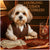 Havanese in a brown vest sitting at a table with snooze notes, nap scrolls, a Cane & Collar drink, and The Drooler’s Ledger in a plush lounge labeled Lounging Cuban Cuddlers.