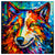 Colorful Husky portrait in modern art style, perfect for home decor.